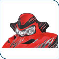 Red/Red Chrome 12” Mid Windshield - IQ